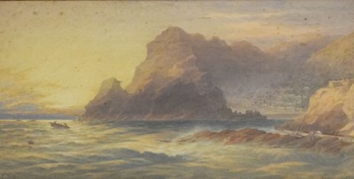 Lot 613 - Thomas Hart FSA (1830 - 1916) - Watercolour - Coastal scene