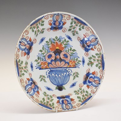 Lot 273 - 18th Century Bristol Delft polychrome charger