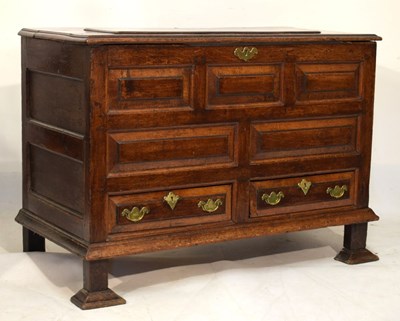 Lot 502 - Mid 18th Century oak mule chest