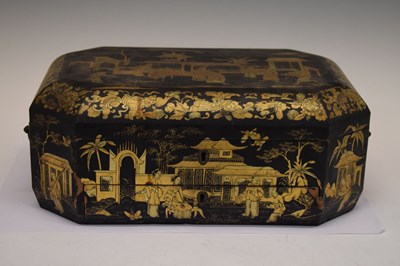 Lot 558 - Early 19th Century Chinese black lacquer work box