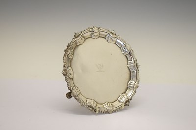 Lot 85 - Early George III silver pie-crust waiter or card tray