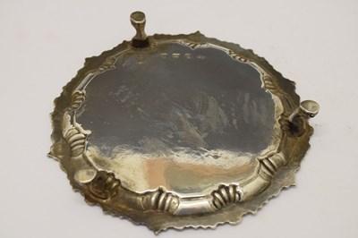 Lot 85 - Early George III silver pie-crust waiter or card tray