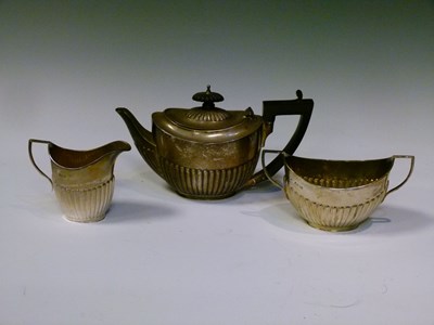 Lot 232 - Late Victorian batchelor's silver three-piece tea set
