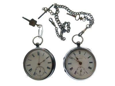 Lot 226 - Two silver open-face pocket watches