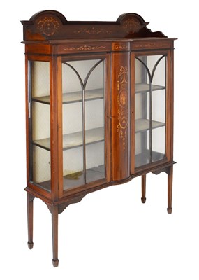 Lot 383 - Early 20th Century inlaid mahogany display cabinet