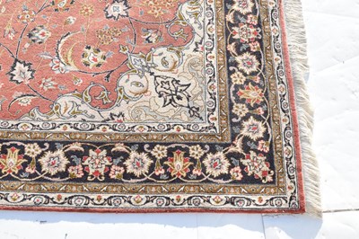 Lot 469 - Persian wool rug, pink ground