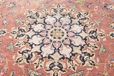 Lot 469 - Persian wool rug, pink ground