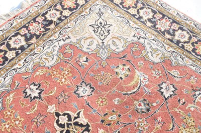 Lot 469 - Persian wool rug, pink ground