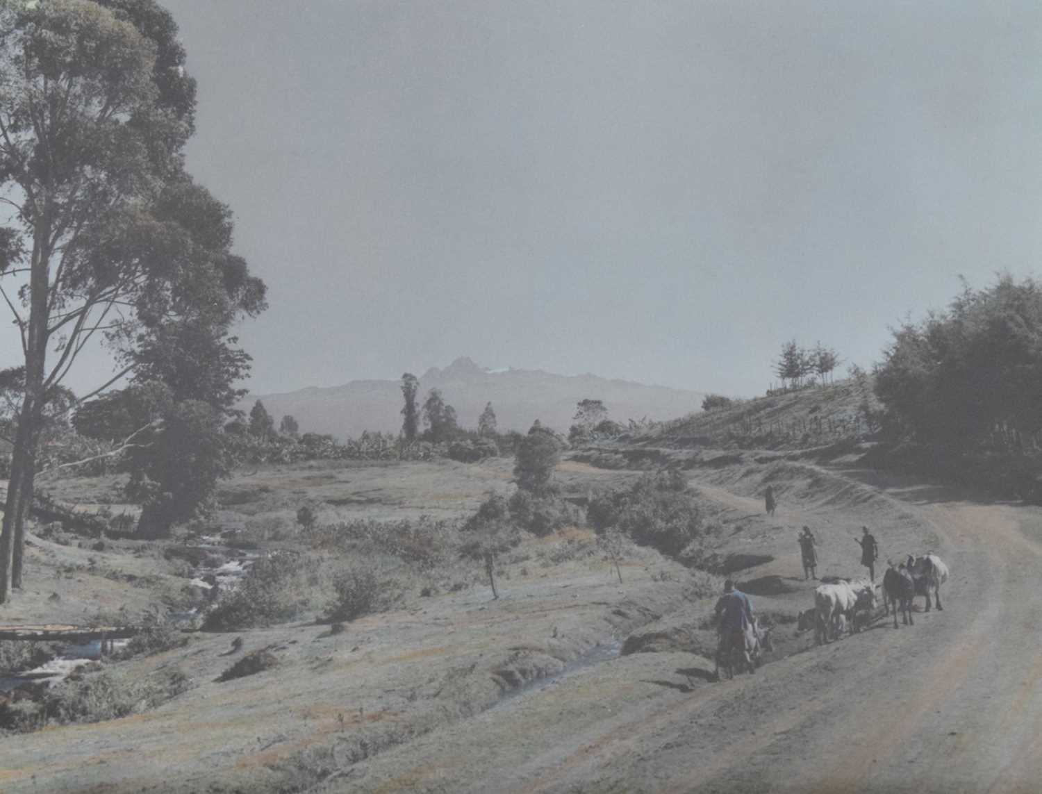 1950 - Mt Kenya<br><b>- £60 -</b><br>coloured photograph, 29cm x 37cm, signed and entitled in pencil to the margin, framed and glazed