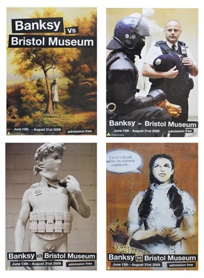 Lot 491 - Four framed Banksy v Bristol Museum posters