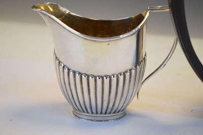Lot 147 - Victorian silver tea set comprising teapot, milk jug and sugar bowl