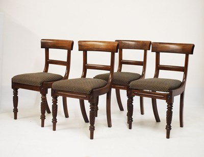 Lot 512 - Set of four 19th Century mahogany bar back dining chairs