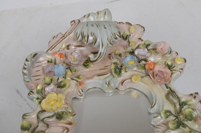 Lot 275 - Pair of 20th Century German Sitzendorf porcelain mirrors