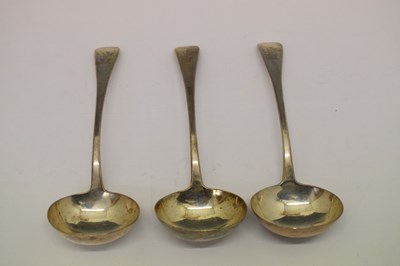 Lot 91 - Assortment of George III and later silver flatware