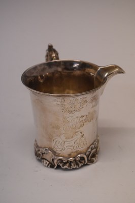 Lot 81 - Early Victorian silver jug with cast leaf foot
