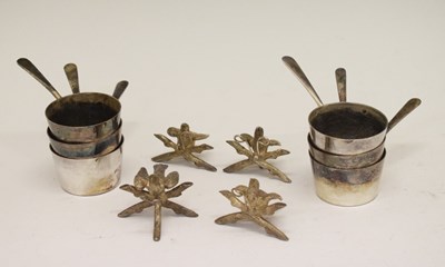 Lot 183 - Set of four silver plated menu stands