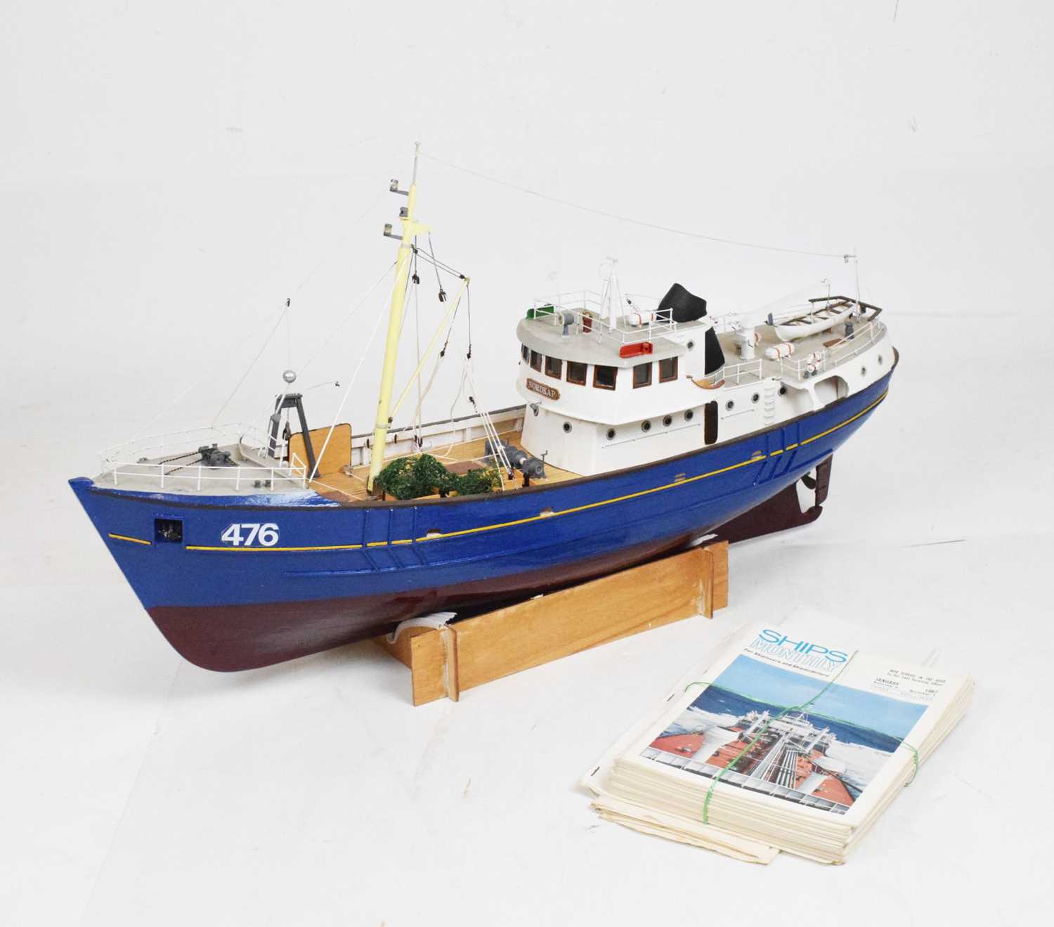 Lot 212 - Model ship - Nordkap 476, plus ship building magazines