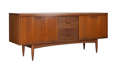 Lot 500 - Retro teak sideboard with four reeded drawers