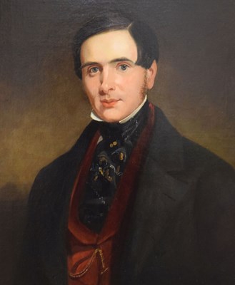 Lot 431 - English School, mid 19th Century - Oil on canvas - Portrait of a gentleman