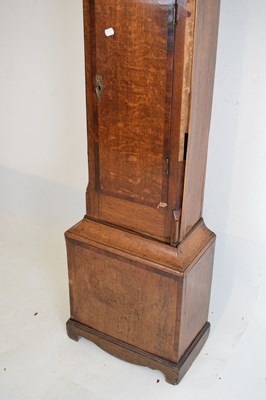 Lot 438 - Late George III oak and mahogany-cased 8-day painted dial longcase clock