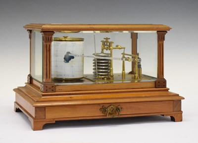 Lot 442 - Short & Mason barograph with eight-tier vacuum in column case