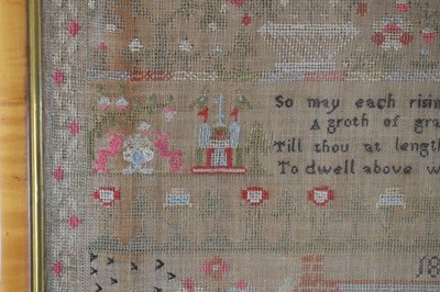 Lot 181 - Early Victorian needlework sampler, Mary Armstrong 1839