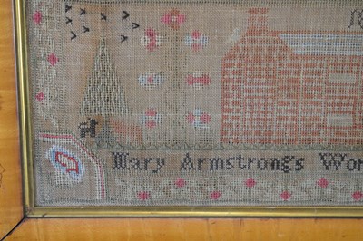 Lot 181 - Early Victorian needlework sampler, Mary Armstrong 1839