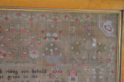 Lot 181 - Early Victorian needlework sampler, Mary Armstrong 1839