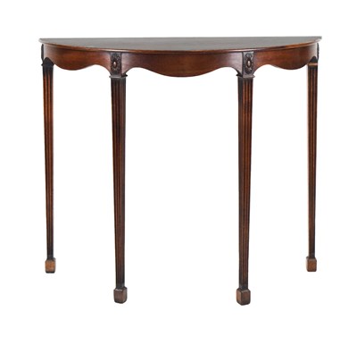 Lot 567 - Late George III mahogany demi-lune side table