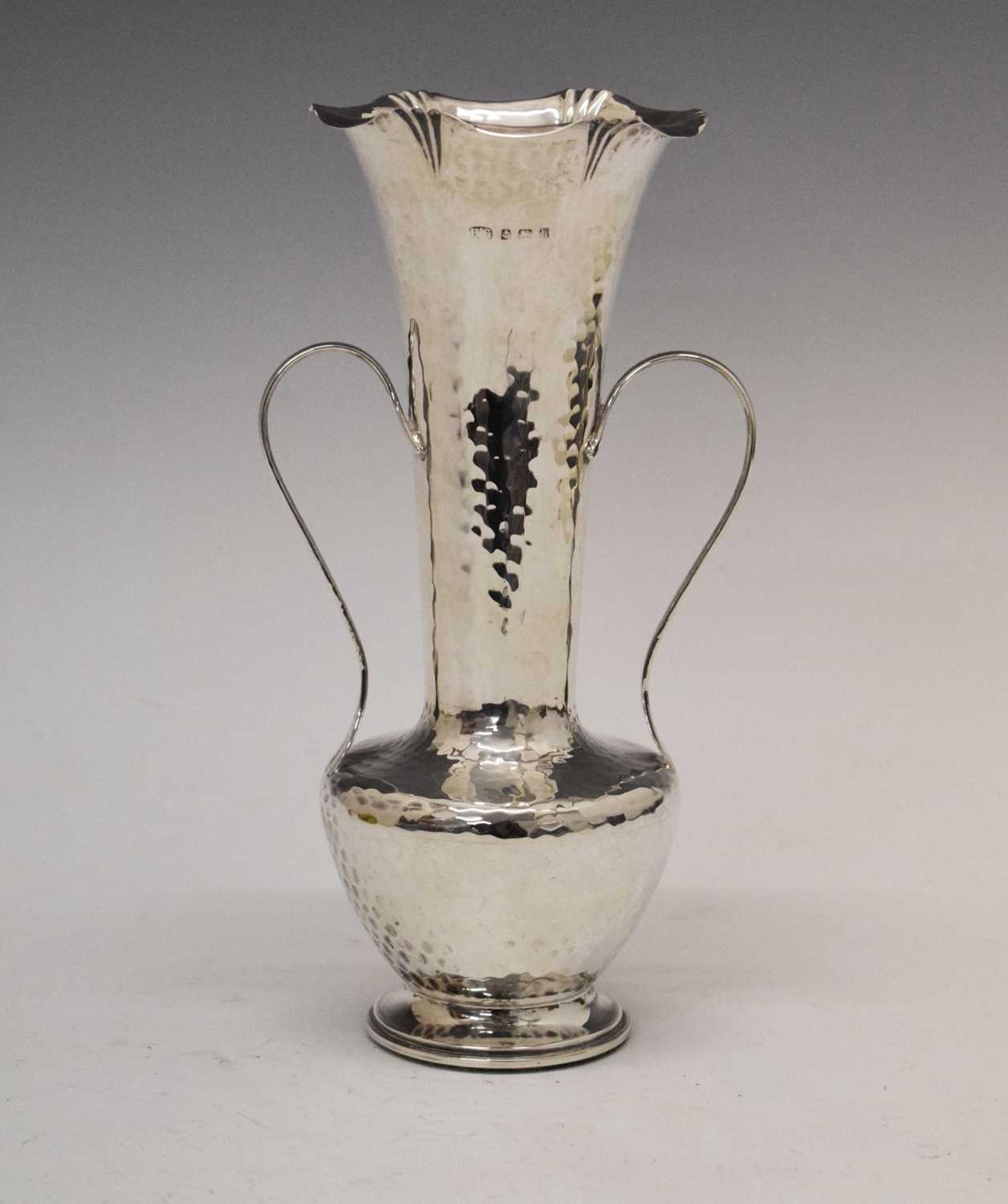 Lot 91 - Edwardian Art Nouveau silver two-handed vase