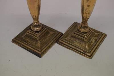 Lot 97 - Pair of George V silver candlesticks