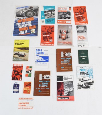 Lot 141 - Quantity of programmes and tickets relating to motor racing