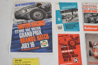 Lot 141 - Quantity of programmes and tickets relating to motor racing