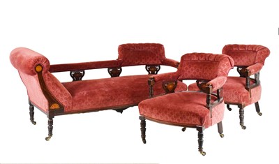 Lot 481 - Edwardian three-piece parlour or drawing room suite