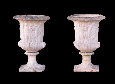 Lot 599 - Pair of reproduction urns