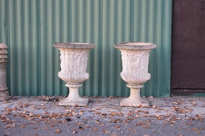 Lot 599 - Pair of reproduction urns