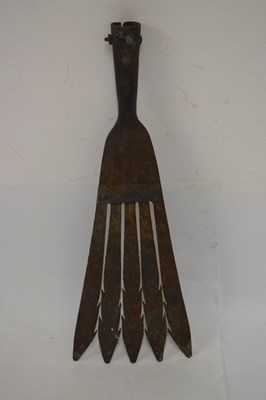 Lot 218 - Cast iron eel fork