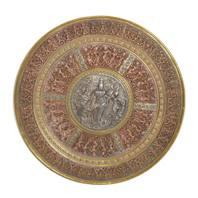 Lot 516 - Indian brass and copper charger