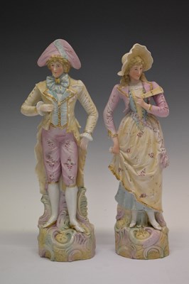 Lot 337 - Pair of Continental bisque porcelain figures