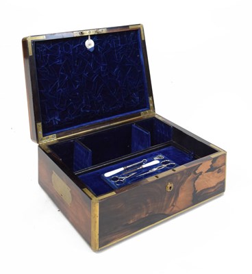 Lot 160 - Victorian brass bound coromandel box