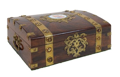 Lot 161 - Brass mounted rosewood box