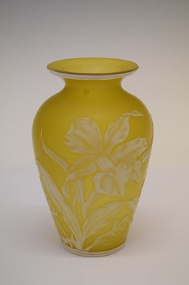 Lot 338 - Webb of Stourbridge cameo glass vase with floral decoration