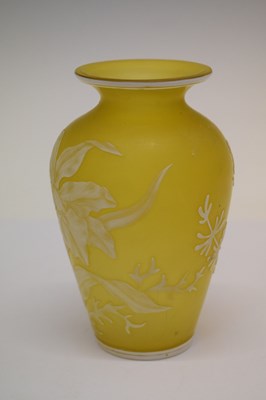 Lot 338 - Webb of Stourbridge cameo glass vase with floral decoration