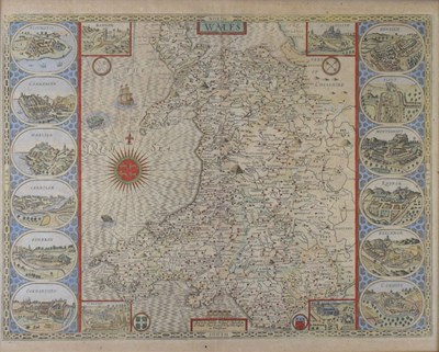 Lot 373 - John Speed - Engraved map - Wales