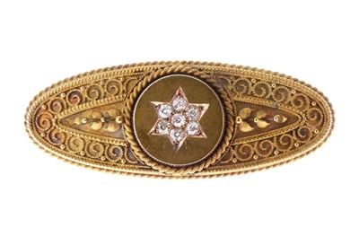 Lot 28 - Victorian 15ct gold diamond set brooch