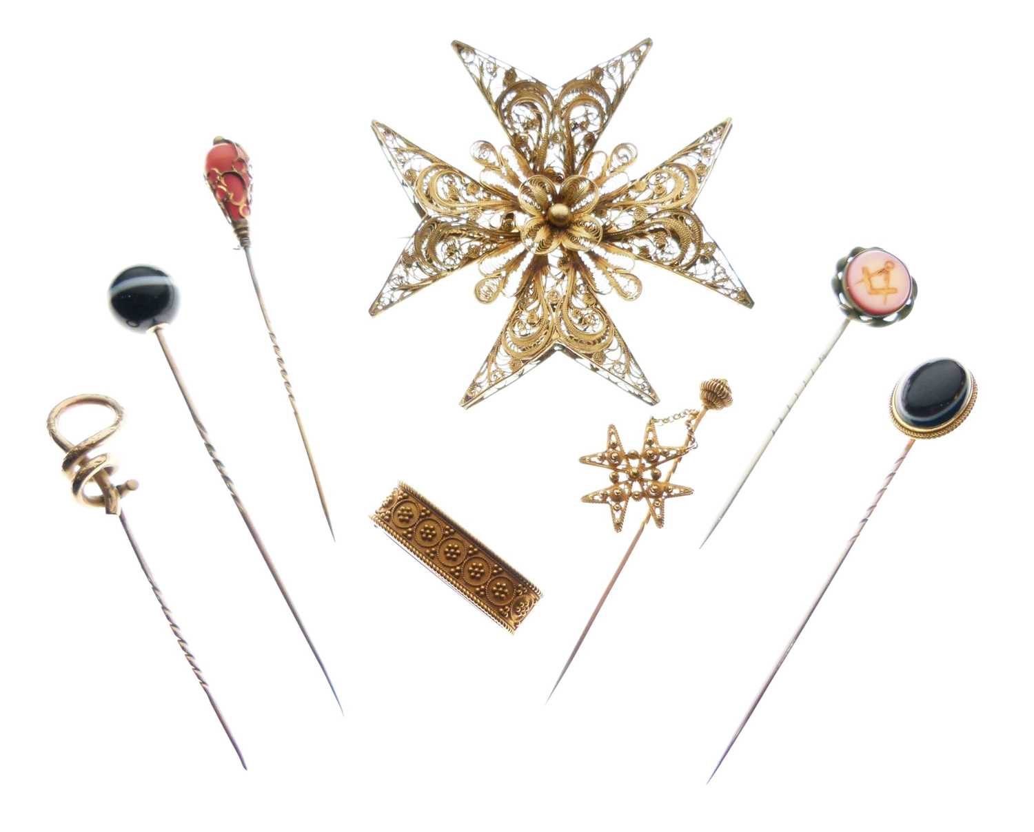 Lot 35 - Six assorted stick pins