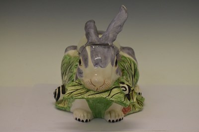 Lot 462 - Italian Chelsea style rabbit tureen and Carlton Ware bowls and servers