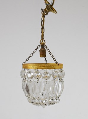 Lot 454 - Two lustre drop light fittings and a quantity of lustre drops