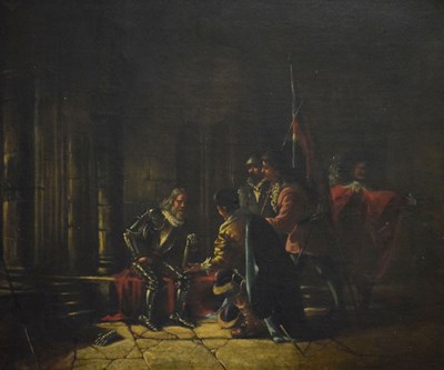 Lot 408 - 19th Century Oil on Canvas - Interior Civil War scene