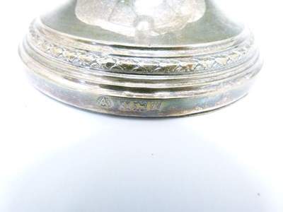 Lot 75 - Elizabeth II silver three-branch candelabra
